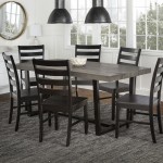 7-Piece Farmhouse Dining Set - Grey/Black