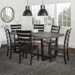 7-Piece Farmhouse Dining Set - Grey/Black