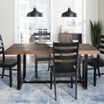 5-Piece Farmhouse Dining Set - Mahogany/Black