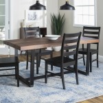 5-Piece Farmhouse Dining Set - Mahogany/Black