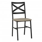 Angle Iron Industrial X Back Dining Chairs, Set of 2 - Driftwood