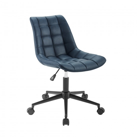 Josie Upholstered Armless Swivel Task Chair - Navy