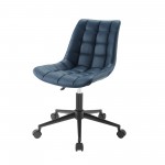 Josie Upholstered Armless Swivel Task Chair - Navy