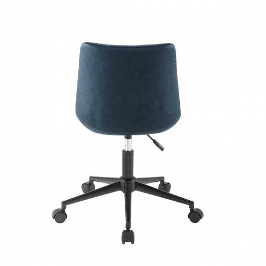 Josie Upholstered Armless Swivel Task Chair - Navy