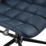 Josie Upholstered Armless Swivel Task Chair - Navy