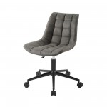 Josie Upholstered Armless Swivel Task Chair - Smoke Grey