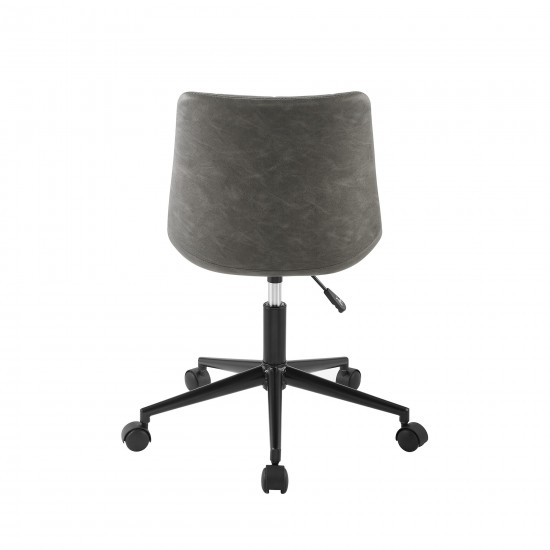 Josie Upholstered Armless Swivel Task Chair - Smoke Grey