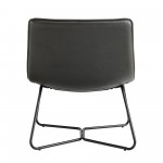 Extra Wide Faux Leather Lounge Accent Chair - Charcoal