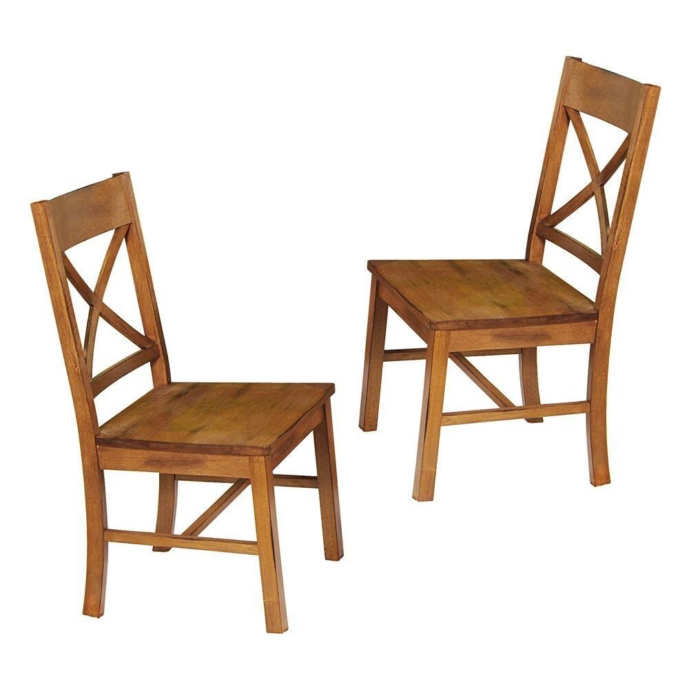 Wood Dining Chairs, Set of 2 - Antique Brown