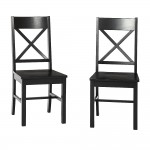 Wood Dining Chairs, Set of 2 - Black