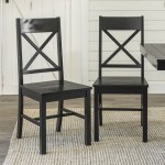 Wood Dining Chairs, Set of 2 - Black