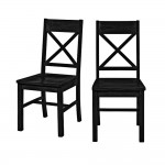 Wood Dining Chairs, Set of 2 - Black