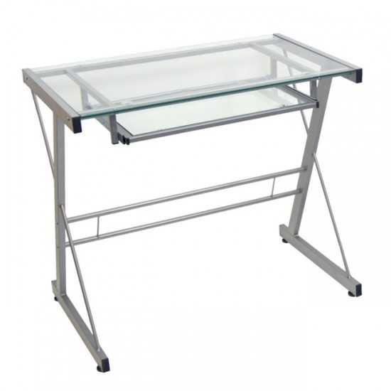 31" Modern Computer Desk - Silver