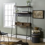 Arlo 36" Modern Wood Ladder Computer Desk - Mocha