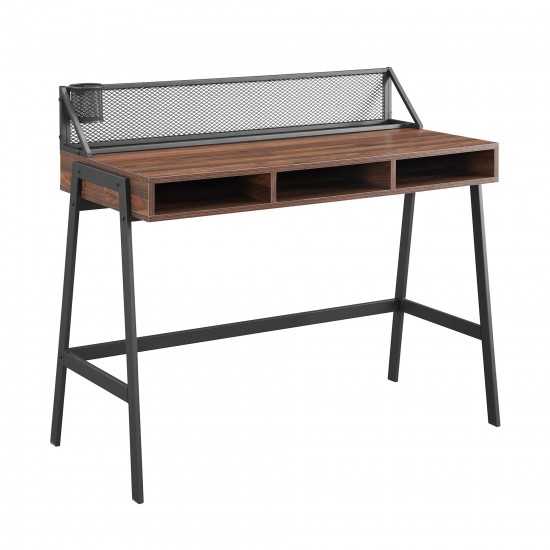 Corbin 42" Mesh Back Writing Desk - Dark Walnut