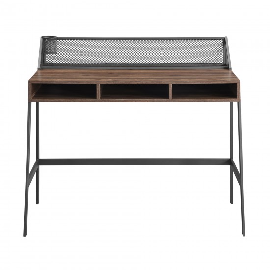 Corbin 42" Mesh Back Writing Desk - Dark Walnut