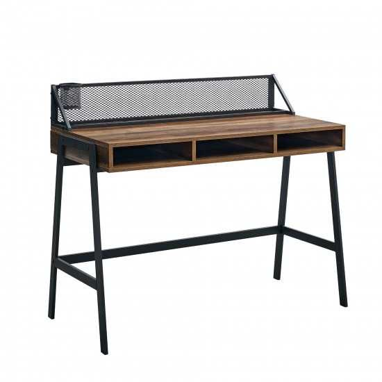 Corbin 42" Mesh Back Writing Desk - Rustic Oak