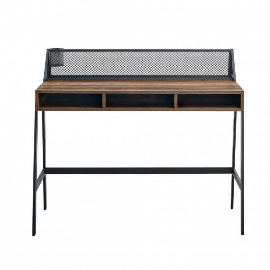 Corbin 42" Mesh Back Writing Desk - Rustic Oak