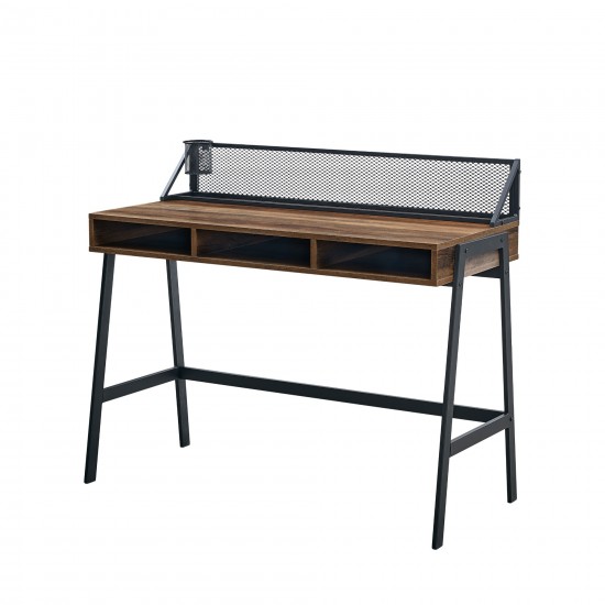 Corbin 42" Mesh Back Writing Desk - Rustic Oak