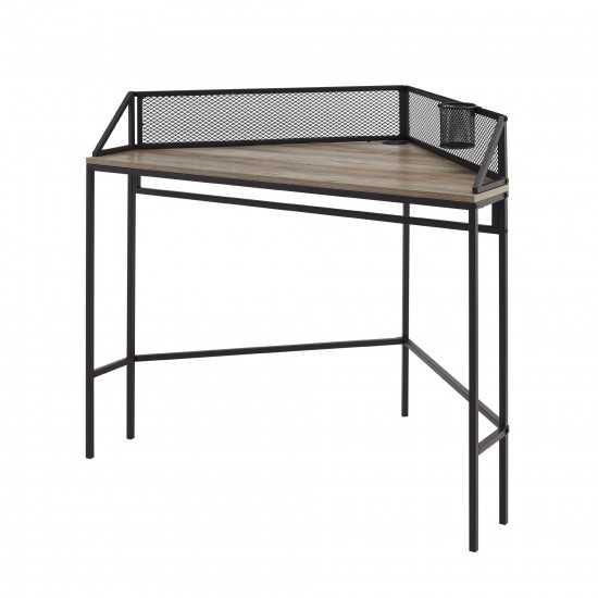 42" Industrial Corner Desk - Grey Wash