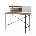 Meyer 42" Modern Slat Back Adjustable Storage Writing Desk - Grey Wash