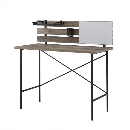 Meyer 42" Modern Slat Back Adjustable Storage Writing Desk - Grey Wash