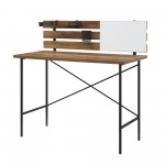 Meyer 42" Modern Slat Back Adjustable Storage Writing Desk - Rustic Oak