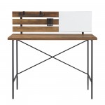 Meyer 42" Modern Slat Back Adjustable Storage Writing Desk - Rustic Oak