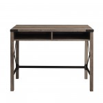 Metal X 42" Farmhouse Metal and Wood Desk - Grey Wash