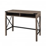 Metal X 42" Farmhouse Metal and Wood Desk - Grey Wash