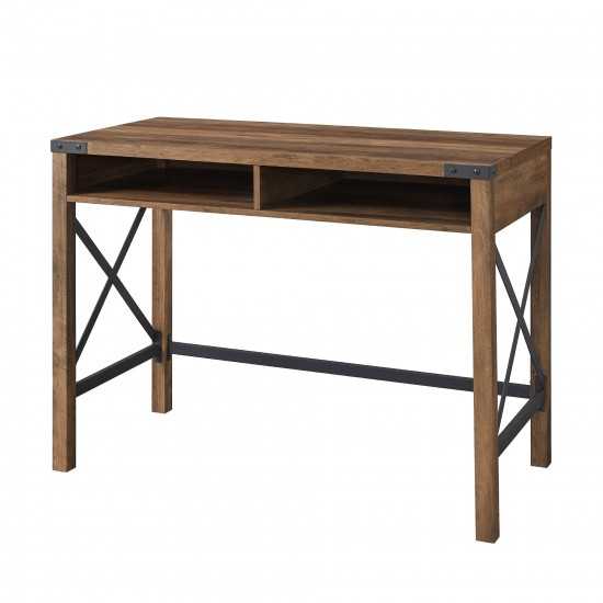 Metal X 42" Farmhouse Metal and Wood Desk - Rustic Oak