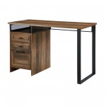 Anton 48" Metal and Wood 3 Drawer Writing Desk - Rustic Oak