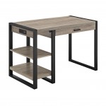 Urban Blend 48" Wood Computer Desk with Power Strip - Driftwood