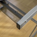 51” Modern Metal Glass Corner Computer Desk - Smoke