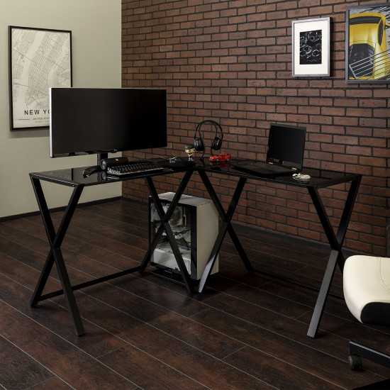 51" Modern Corner Computer Desk - Black