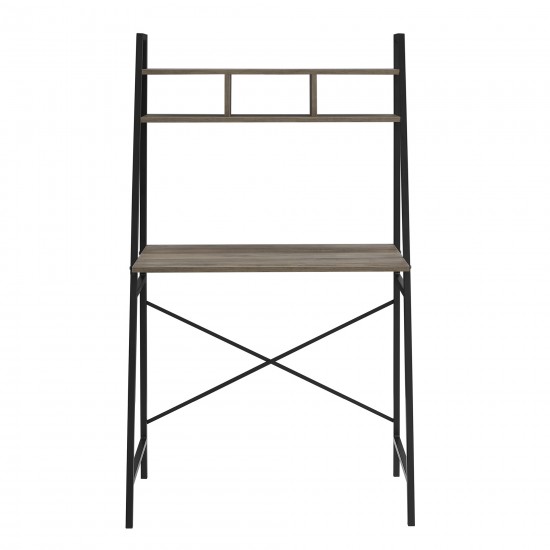 Mini Arlo 56" Tall Compact Industrial Ladder Desk with Storage - Grey Wash