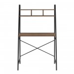 Mini Arlo 56" Tall Compact Industrial Ladder Desk with Storage - Rustic Oak