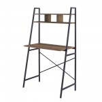 Mini Arlo 56" Tall Compact Industrial Ladder Desk with Storage - Rustic Oak