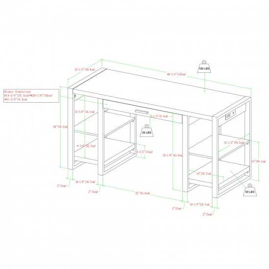 60" Wood Computer Desk - Dark Walnut