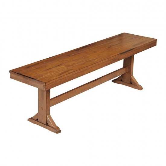 60" Wood Dining Bench - Antique Brown