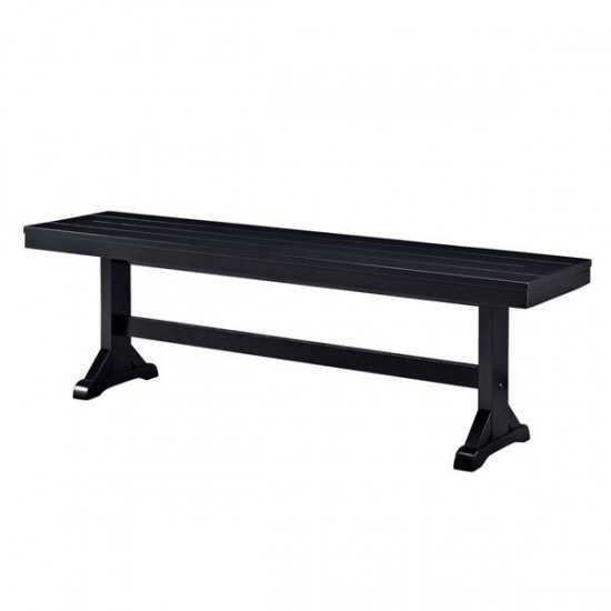 60" Wood Dining Bench - Antique Black