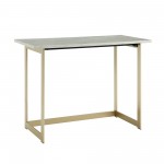 42” Modern Faux Marble Computer Desk - Faux White Marble/Gold