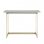 42” Modern Faux Marble Computer Desk - Faux White Marble/Gold