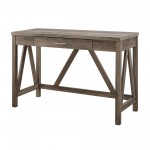 46" A Frame Modern Farmhouse Wood Computer Desk with Drawer - Grey Wash