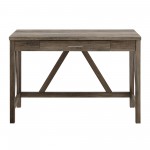 46" A Frame Modern Farmhouse Wood Computer Desk with Drawer - Grey Wash