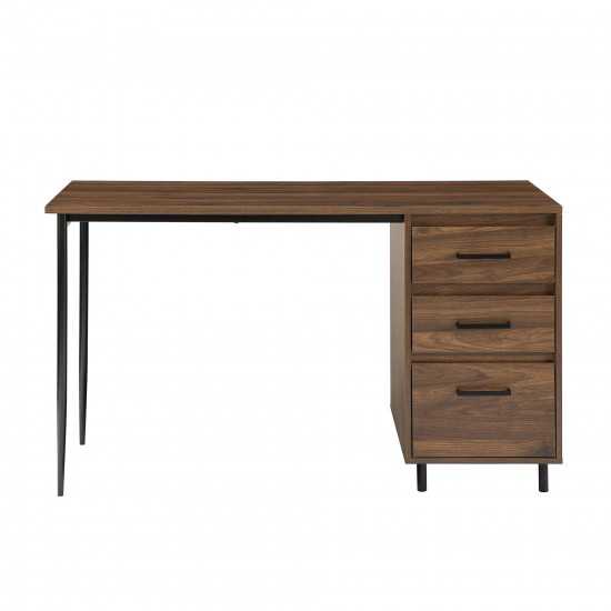 Ingrid 52" 3 Drawer Desk - Dark Walnut