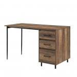 Ingrid 52" 3 Drawer Desk - Rustic Oak