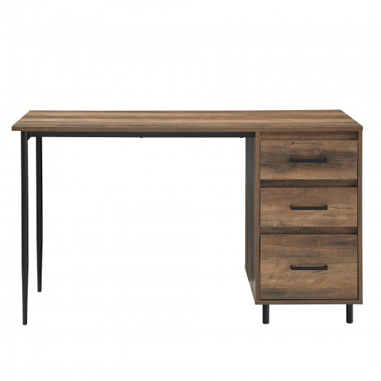 Ingrid 52" 3 Drawer Desk - Rustic Oak
