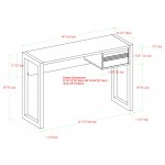 Ashton 46" Fluted Drawer Writing Desk - English Oak/Solid White