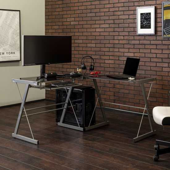 Command Center Gaming Desk Station - Silver